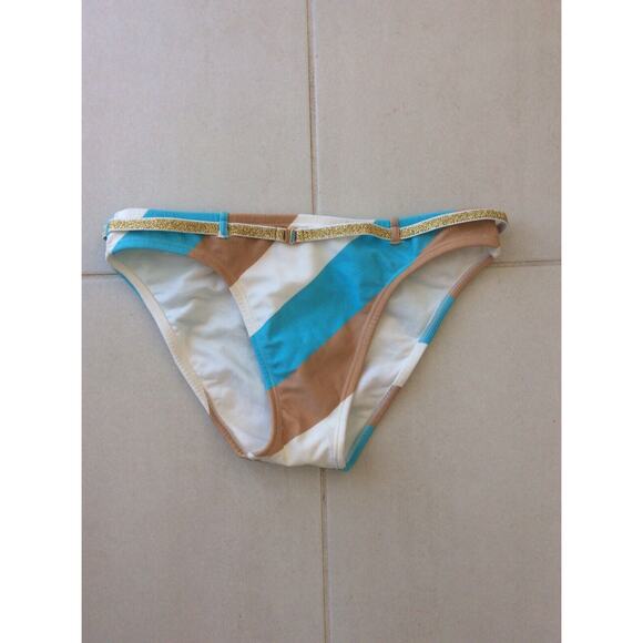 Revolve Salinas Swimwear Bikini Bottom Belted Multicolor Stripe - Picture 1 of 7